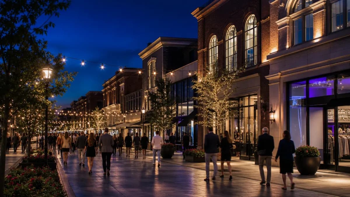 Birmingham, Michigan at dusk