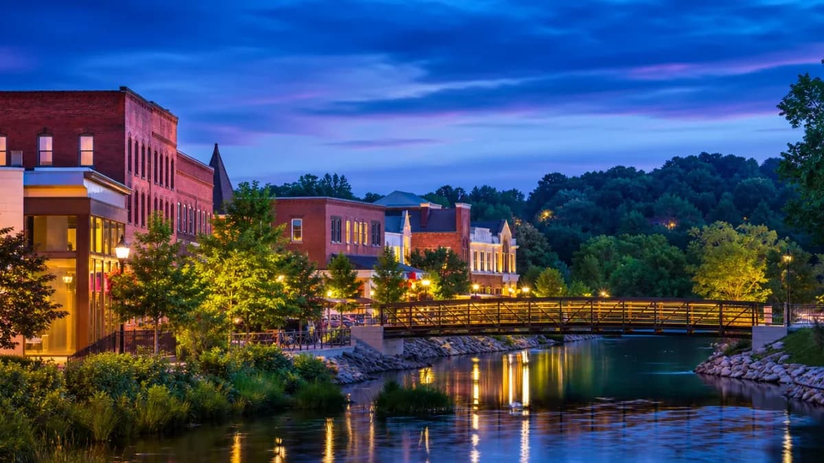 Rochester Hills, Michigan at dusk