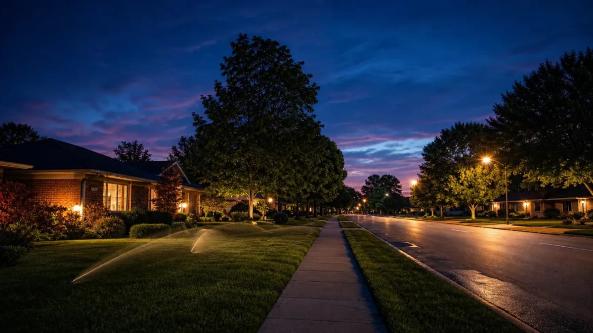 Sterling Heights, Michigan at dusk